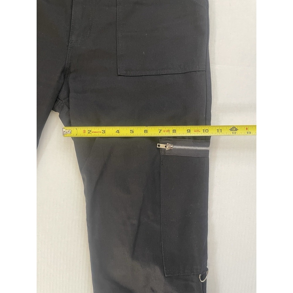 Vintage Serious Clothing Bondage Pants Mens 32 Black Goth Punk Y2K D-Ring Zip - Picture 7 of 11